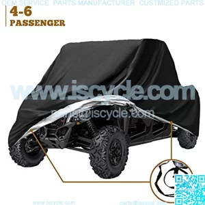 UTV Cover, 420D Waterproof Heavy Duty Rip-Stop Oxford Material for Polaris Suzuki Kawasaki Can Am Maverick Arctic Cat Textron 4-6 Passenger