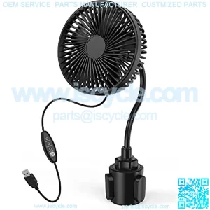 2022 Patent Design Car Fan, USB Powered 6" Electric Car Cooling Fan, 3 Speeds Strong Airflow, Adjustable Base, 360?? Rotation Air Circulation Fan with Flexible Gooseneck for Car Van Truck SUV RV Sedan