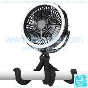Golf Cart Fan, 8 inch 10000mAh Rechargeable Portable Fan, Battery Operated Clip On Fan with LED Light for Golf Car Boat Truck Utility Vehicles Farm ATV Forklift Construction Vehicles