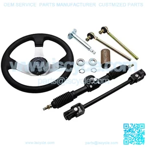 300mm Steering Wheel Gear Rack Pinion Tie Rod Rack Adjustable Shaft Assembly For 110cc 125cc 140cc 150cc Go Kart Go Cart Buggy Karting ATV UTV Bike