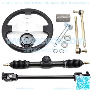 300mm Steering Wheel 110cc Go Kart , PRO BAT, Go Kart Go Cart ATV?UTV 110cc 125cc 140cc 150cc Steering Wheel Tie Rod Rack Adjustable Shaft Tie Rod Kits