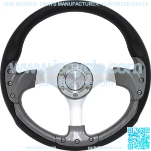 Yamaha 14" Carbon Fiber Golf Cart Steering Wheel Kit (Fits ALL 1975 - Up)