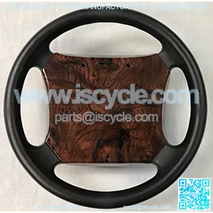Yamaha Golf Cart Steering Wheel Scorecard Cover in Dark Burled Woodgrain (FITS G14, 16, 19, 22 and Some Drive Models)
