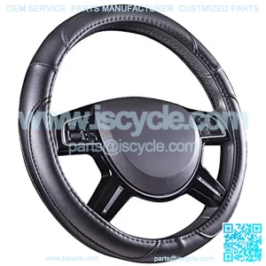 Leatherette Steering Wheel Cover, 15??, Black