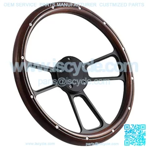 14" Real Mahogany Wood Steering Wheel w/Black Chevy Horn for Chevy C/K Series Truck