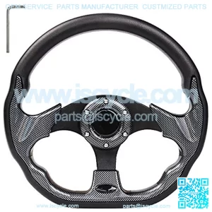 Golf Cart Steering Wheel or Adapter Fit Golf Cart Club Car EZGO Yamaha Universal Steering Wheel or Adapter for Club Car DS and Precedent (Black D Shape Design)