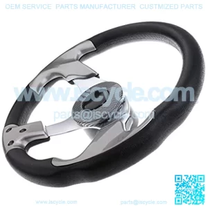 Universal Replacement 12.4''/31.5cm Aluminum Alloy Yacht Marine Pontoon Boat Steering Wheel 3 Spoke 3/4'' Shaft & Soft PU Foam Grip