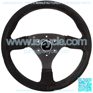 015R383PSN Suede Steering Wheel, Black