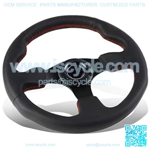 RST-012R-RS forced Steering Wheel (320mm Sport Leather Steering Wheelwith red stitch)