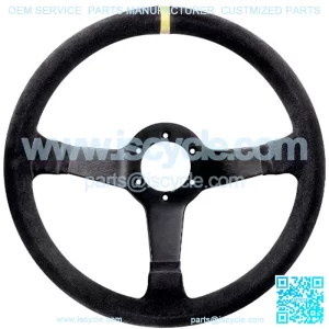 015R345MSN Suede Steering Wheel , Black