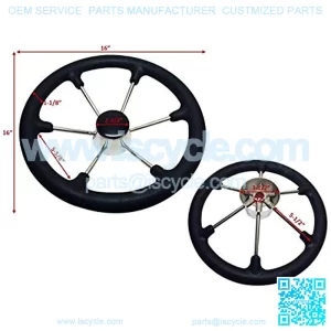 SS304 Steering Wheel with Black Sleeve 6 Spoke 15 1/2"