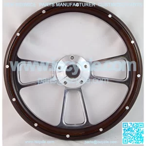 Fits 1960-1969 Chevy C10 Pick-Up Truck Real Wood Steering Wheel & Billet Adapter