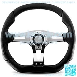 TRK-R35BK0B Trek-R 350 mm Leather Steering Wheel, Black