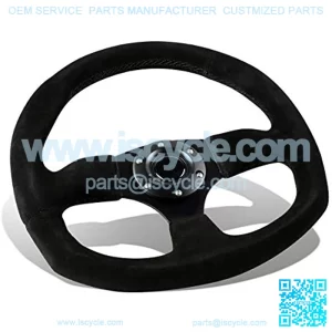 RST-009S Race Style Suede Leather Steering Wheel with Black stitch