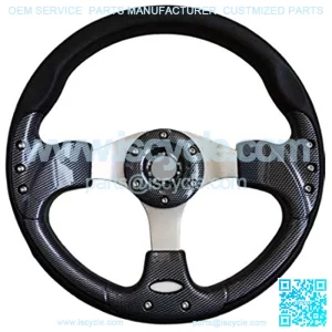Deluxe Steering Wheel- Carbon Fiber for Star Classic Golf Cart