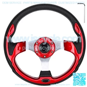 12.5" Golf Cart Steering Wheel OR 5/6 Hole Steering Wheel Chrome Adapter for Club Car,Yamaha,EZGO