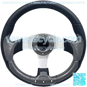 12.5 inch Golf Cart Steering Wheel For Golf Cart Club DS and Precedent Yamaha EZGO Steering Wheel (5156-Carbon Fiber)