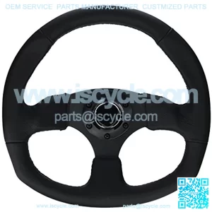 RST-009R Race Style Leather Steering Wheel with Black stitch