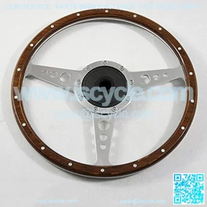 14'' Classic Riveted Wood Grain Steering Wheel Restoration MGB Midget Derrington