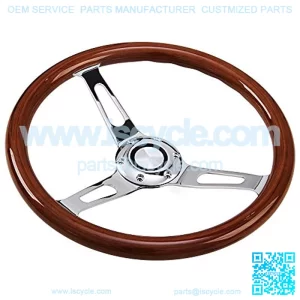 350mm 14inch Wood Steering Wheel with Horn Kit Fit for?Chevy Classic
