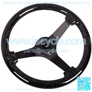 Replacement forced RST-036BSB-BK 350mm 3" Deep Dish Neo Chrome Spoke Galaxy Sparkle Wood Steering Wheel