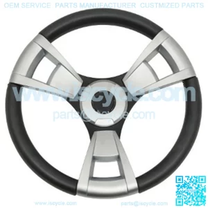 Model 13 Brushed Aluminum Golf Cart Steering Wheel