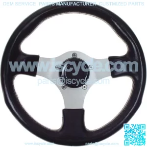 3-Spoke with Black Grip Golf Cart Steering Wheel