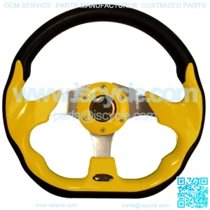 Yellow 12.5" Golf Cart Steering Wheel