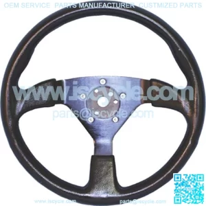 1 3-Spoke Black W/ Anodized Spokes Golf Cart Steering Wheel