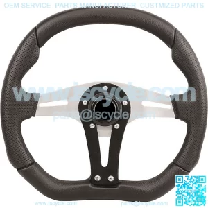 3-Spoke with Ultra Suede 13.75" x 11.75" Golf Cart Steering Wheel