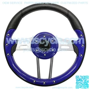 Golf Cart Steering Wheel 13 Inch Blue Grip Aluminum Spokes