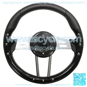Golf Cart Steering Wheel 13 Inch Black Grip Aluminum Spokes