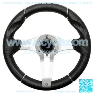 Golf Cart Steering Wheel Black Grip Aluminum Spokes 13 Inch