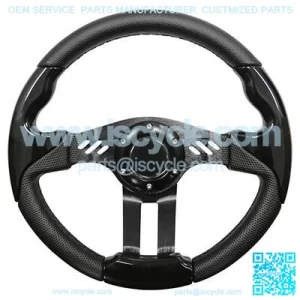 Golf Cart Steering Wheel Black With Black Spokes 13 Inch