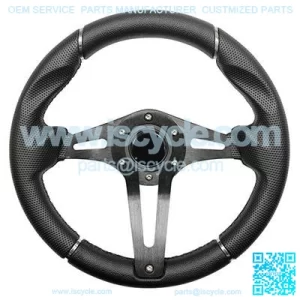 Golf Cart Steering Wheel Challenger Black Grip/Black Spokes 13 Inch