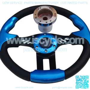 EZGO TXT RXV Steering Wheel Blue Black With Spokes & Hub Adapter