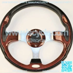 Vintage Golf Cart Steering Wheel Wood Grain logo 12.5" EZGO YAMAHA Club Car