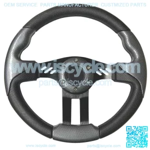 Golf Cart Steering Wheel Carbon Fiber Blk 13" For EZGO Club Car Yamaha