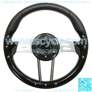 4 13" Steering Wheel (Black Grip/Brushed Aluminum Spokes)