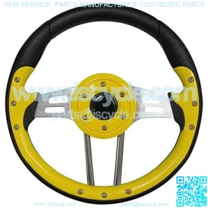 4 Steering Wheel 13" Diameter (Yellow Grip/Black Spokes)