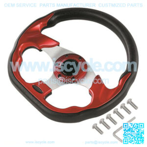 Universal Golf Cart Steering Wheel - Red