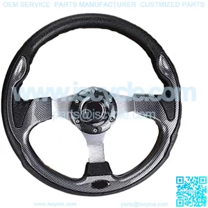 Golf Cart Steering Wheel, Universal Design Fit EZGO RXV & TXT, Club Car DS, Club Car Precedent Tempo, Yamaha, Most Golf Cart (Style1 Gray)
