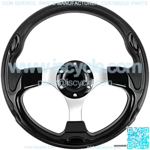 12.5 Inch Golf Cart Steering Wheel, Skid Steering Wheel, Universal Golf Cart for Club Car EZGO RXV and TXT, Yamaha, Precedent Tempo, DS (5156 Black)