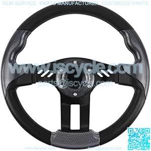 Golf Cart Steering Wheel, Skid Steering Wheel, Universal Golf Cart for Club Car EZGO RXV and TXT, Yamaha, Precedent Tempo, DS??5115Gray??