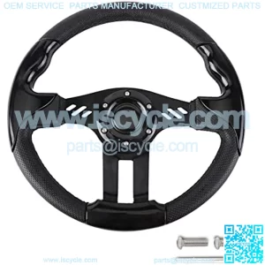 Black Golf Cart Steering Wheel PVC Leather for EZGO RXV & TXT Yamaha Club Car DS and Precedent Steering Wheel