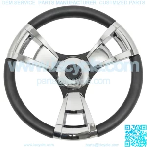 Italia Model 13 Chrome Golf Cart Steering Wheel For EZGO