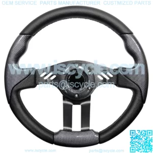 Aviator 5 Golf Cart Steering Wheel (Carbon Fiber Grip/Black Spokes)