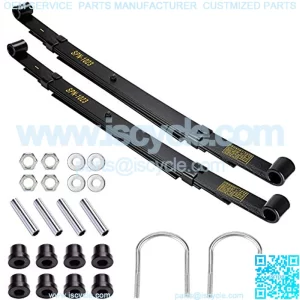 Golf Cart Heavy Duty Deluxe Rear Leaf Spring Kit for Club Car Precedent 2004-up, 4 Leafs (Layers), Replace OEM# 102509301, 102513001