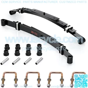 Heavy Duty Rear 4-Leaf Spring Kit with Bushings & Sleeves for EZGO TXT Golf Cart 1995-2013