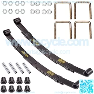 Golf Cart Heavy Duty Rear 3-Leaf Spring Kit with Bushings & Sleeves for 1995-2013 EZGO TXT OEM: 70506-G01 74135-G01 74207-G01 74207-G03